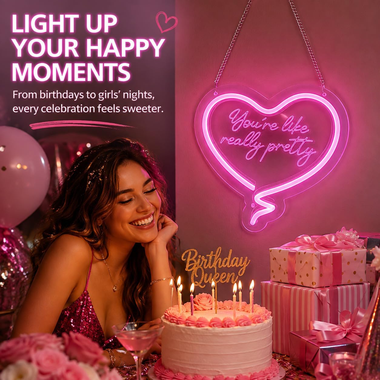 Pink Heart Neon Sign Youre Lik - đánh giá và giá Neon Sign Party