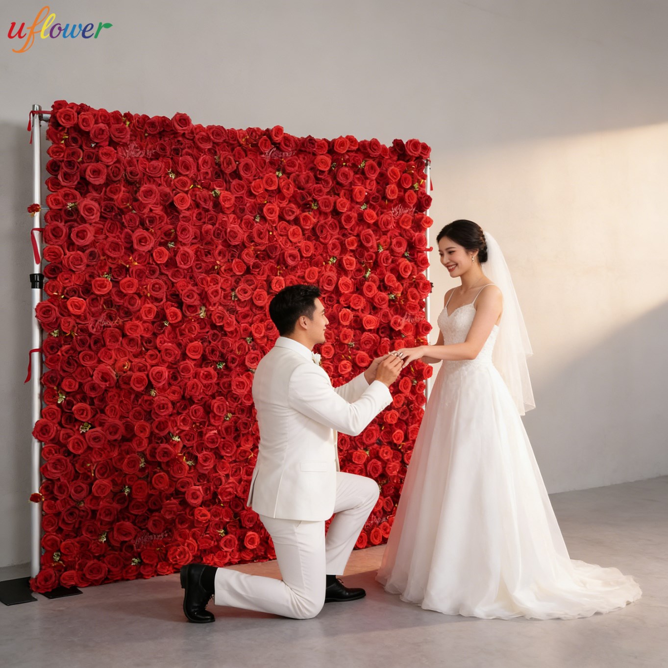 Uflower Red Rose Artificial Fl - đánh giá và giá Flower Wall Panel