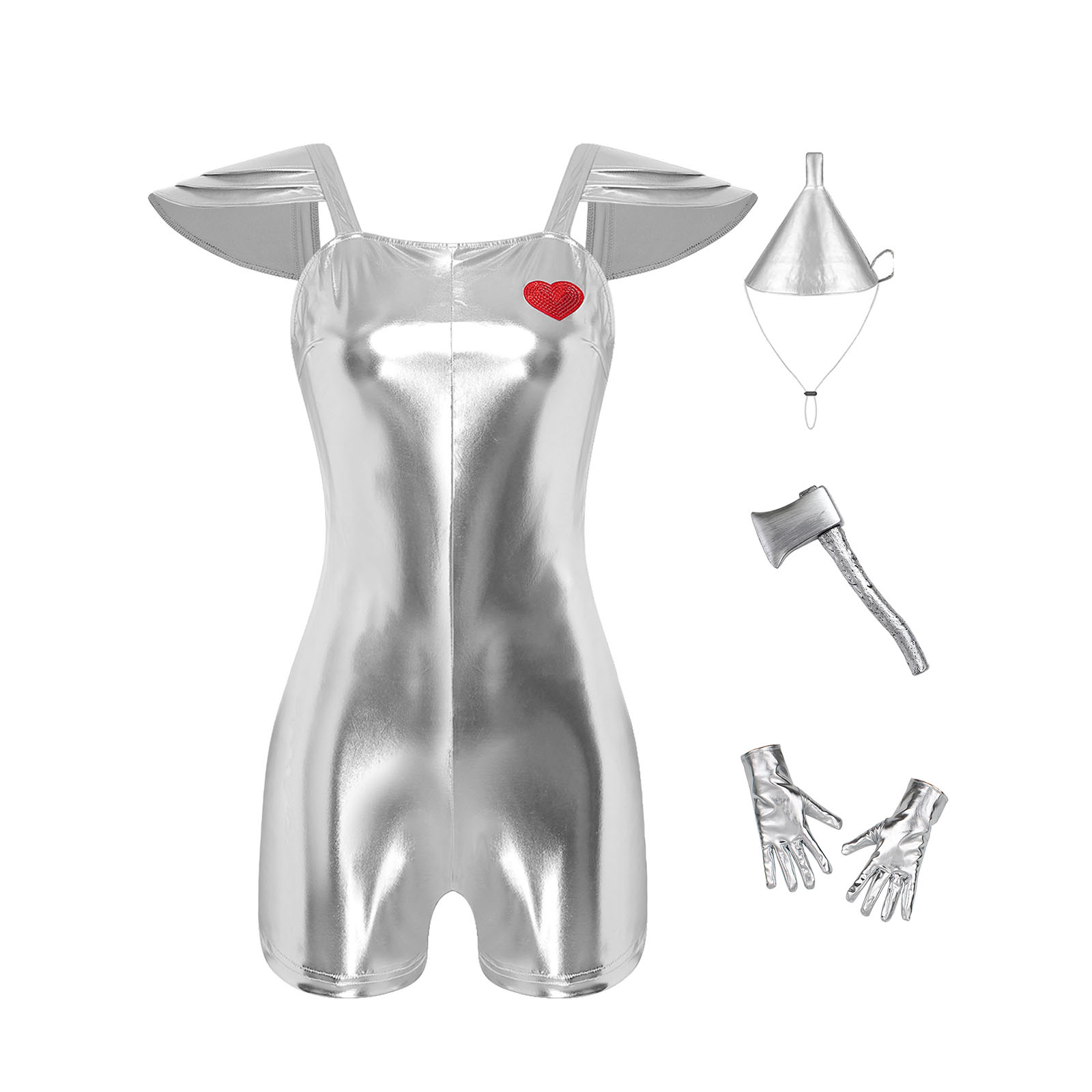 Women Shiny Metallic Jumpsuit  - đánh giá và giá Party Hat Cone