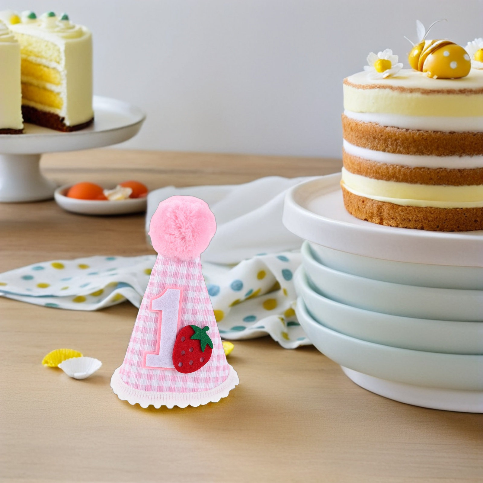 Strawberry First Birthday Hat  - đánh giá và giá Party Hat Cone