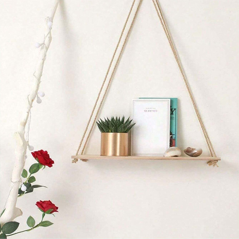 Wooden Swing Hanging Hemp Rope - đánh giá và giá Flower Wall Panel