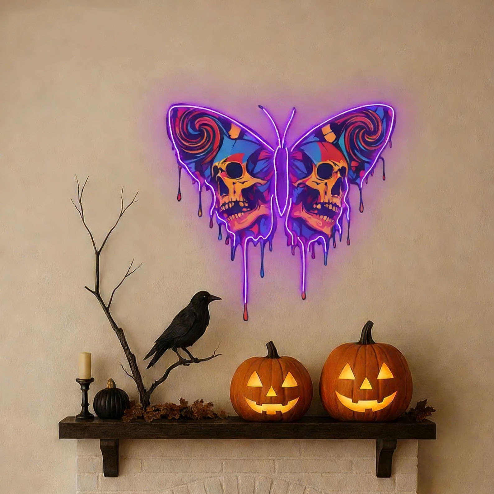 Skull Butterfly Neon Sign,Whim - đánh giá và giá Neon Sign Party