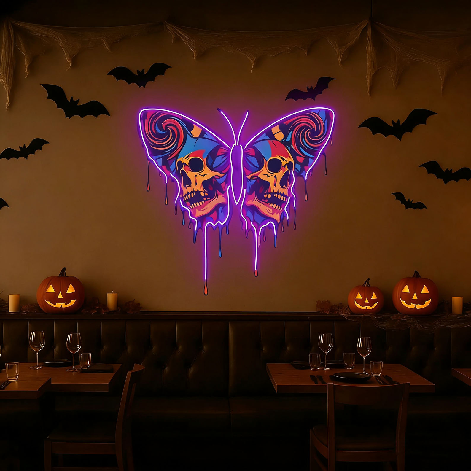 Skull Butterfly Neon Sign,Whim - đánh giá và giá Neon Sign Party