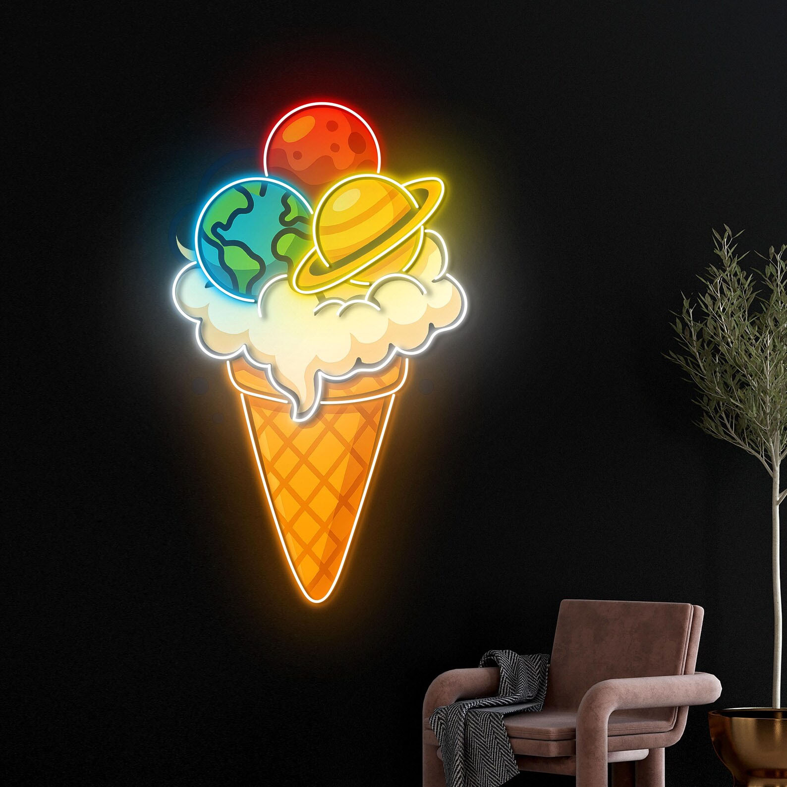 Ice Cream Neon Sign for Wall D - đánh giá và giá Neon Sign Party