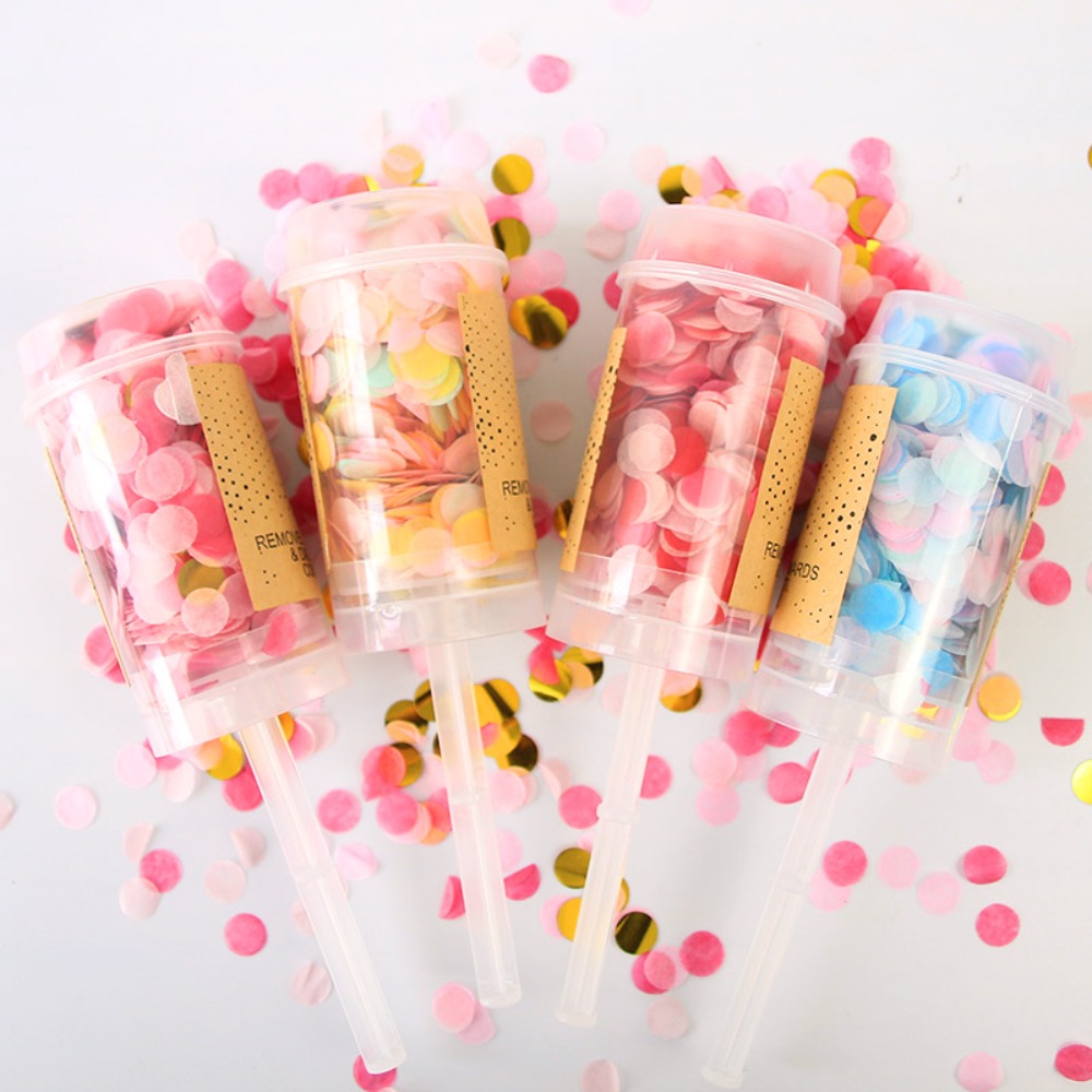 Colorful Pastel Bridal Shower  - đánh giá và giá Confetti Cannon Tube